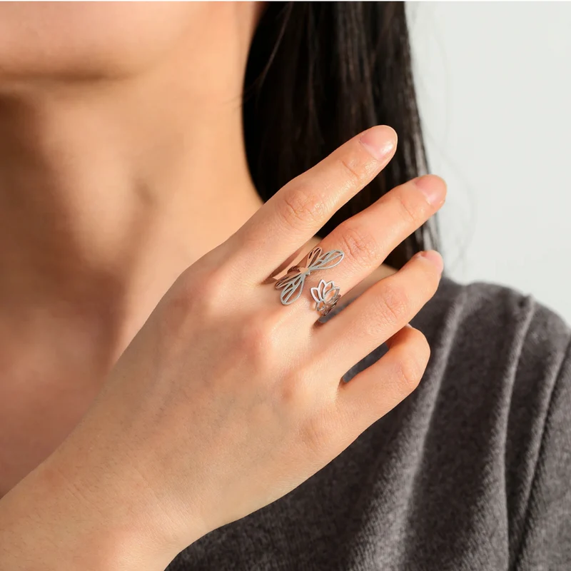 Bague Libellule Lotus