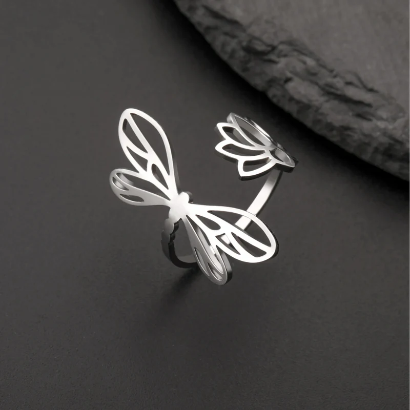 Bague Libellule Lotus