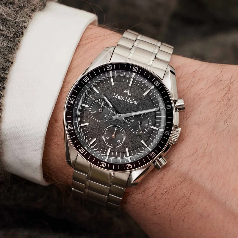 Mats Meier Arosa Racing Hommes Montre Argent MM50012