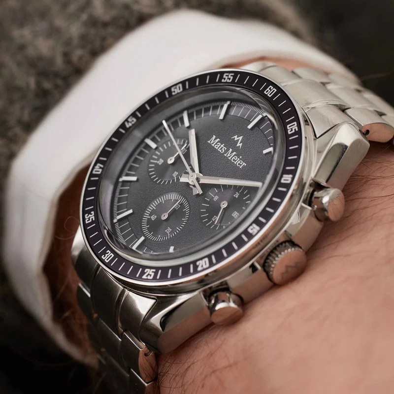 Mats Meier Arosa Racing Hommes Montre Argent MM50012