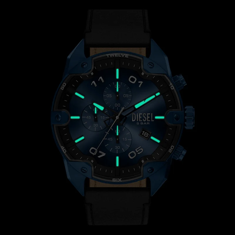 Diesel Spiked Round Dark Blue Dial Watch DZ4703