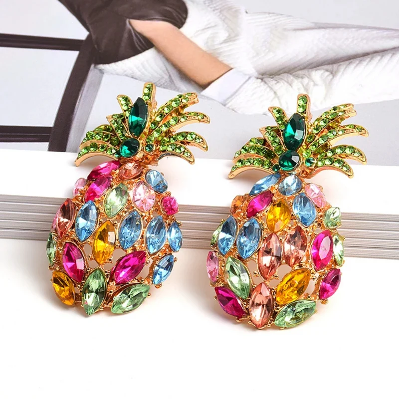 Boucles d'Oreilles Ananas Colorées