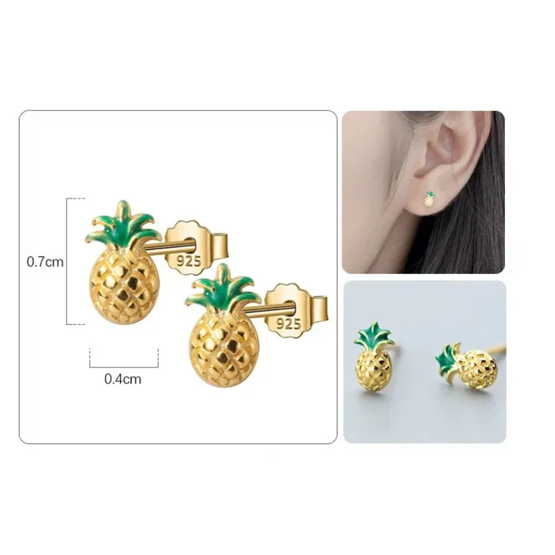 Petites Boucles d'Oreilles Ananas