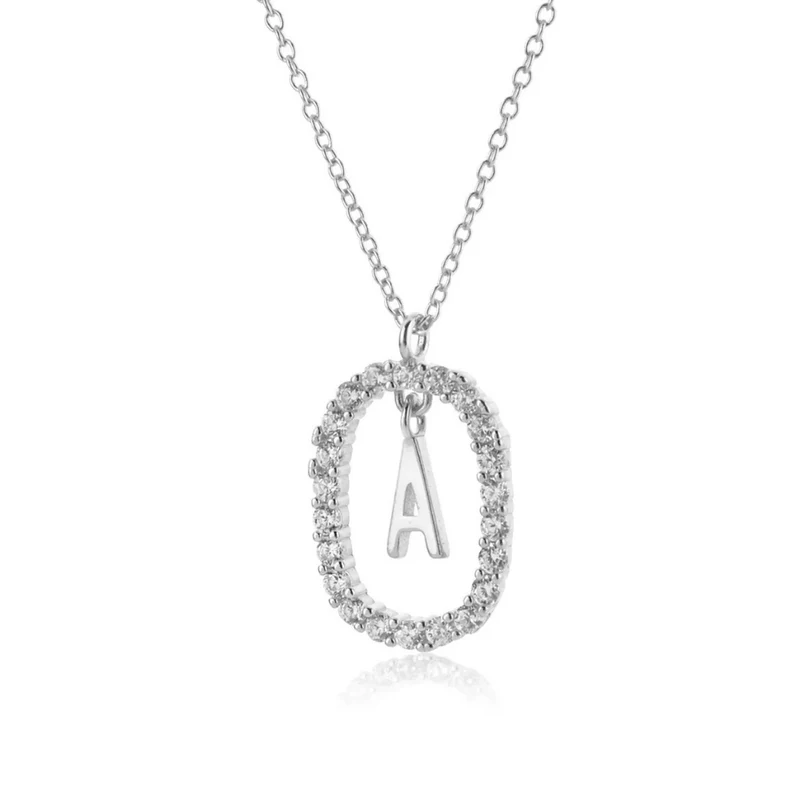 Collier Initiale Ovale