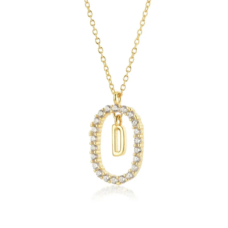Collier Initiale Ovale