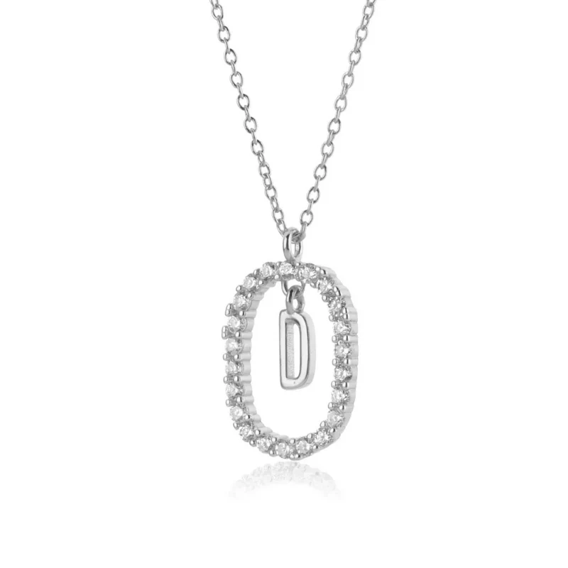 Collier Initiale Ovale