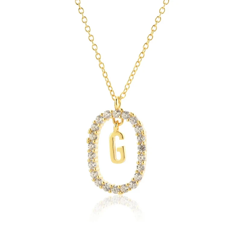 Collier Initiale Ovale