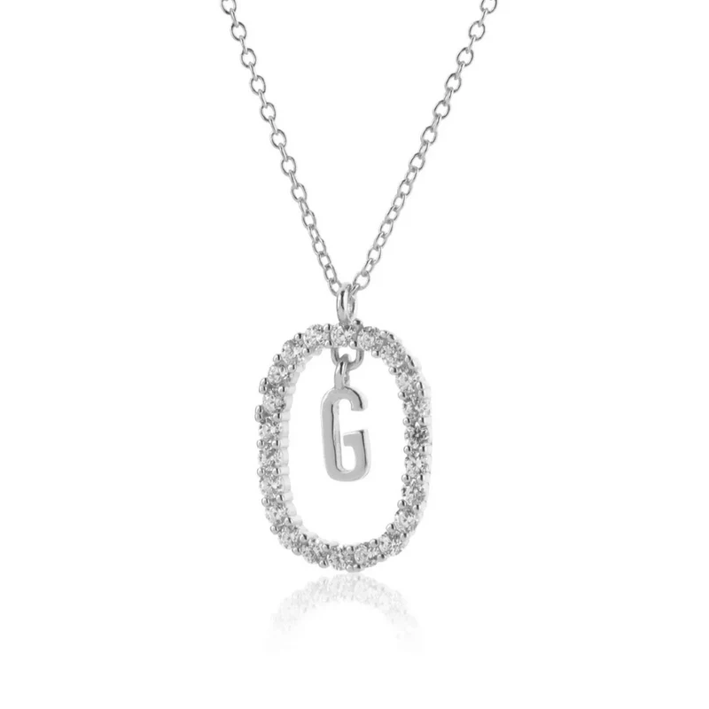 Collier Initiale Ovale