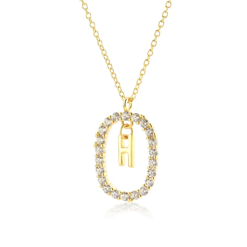 Collier Initiale Ovale