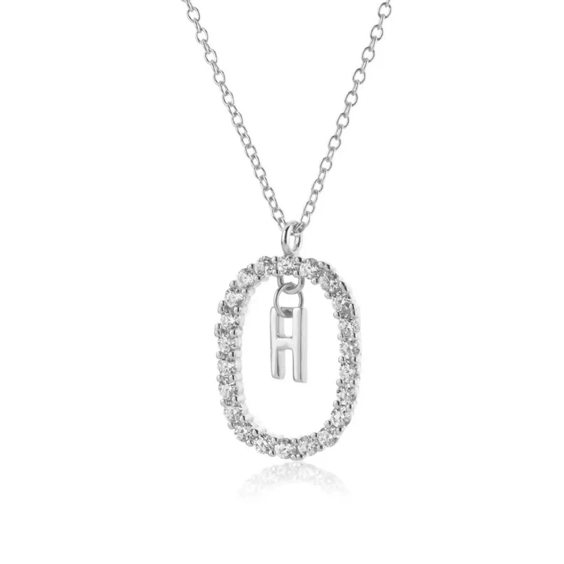 Collier Initiale Ovale