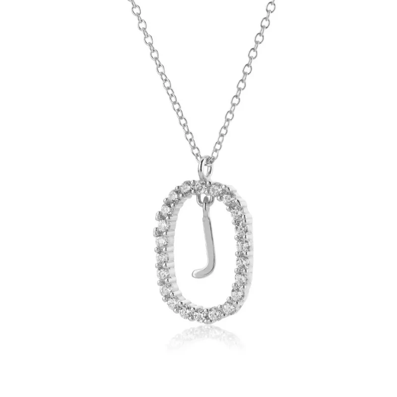 Collier Initiale Ovale