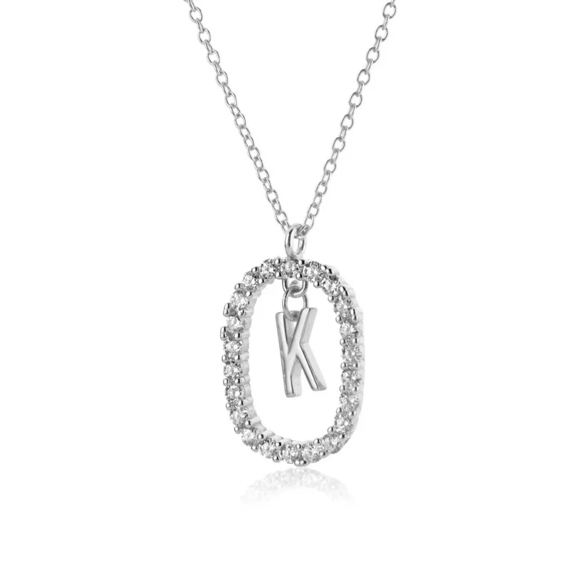 Collier Initiale Ovale