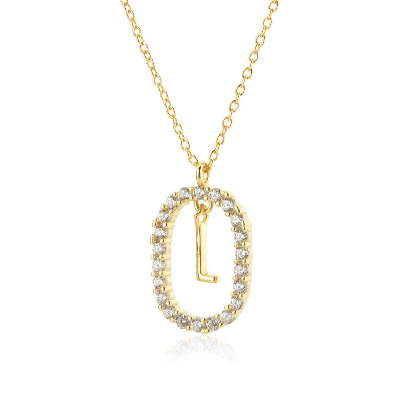 Collier Initiale Ovale