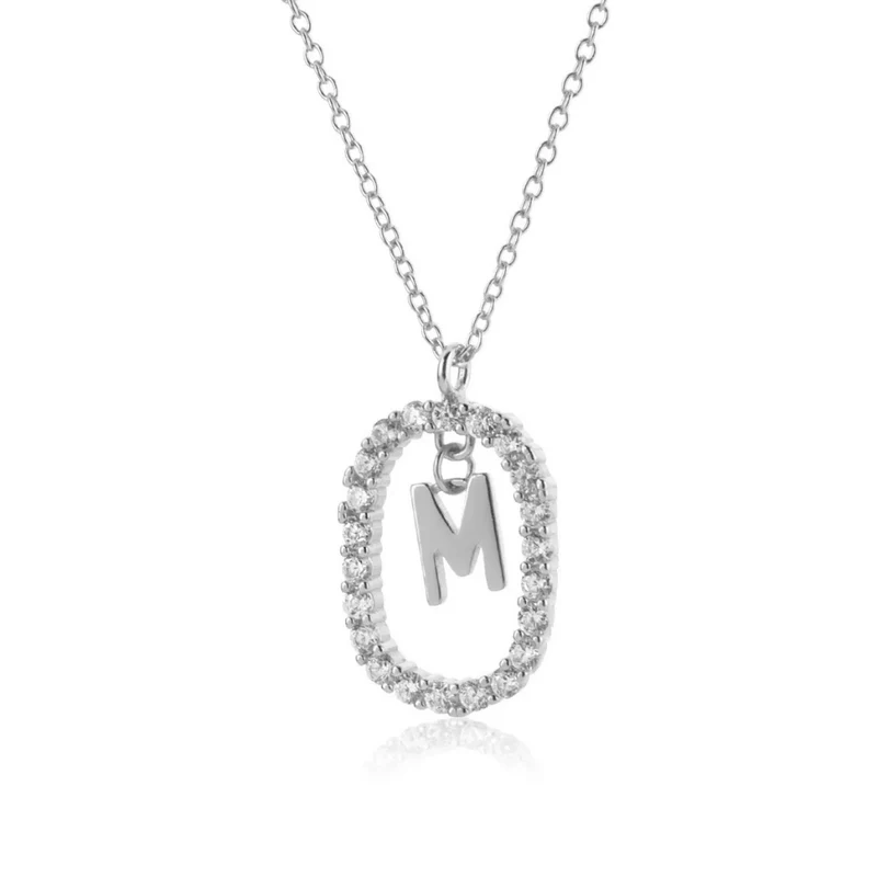 Collier Initiale Ovale