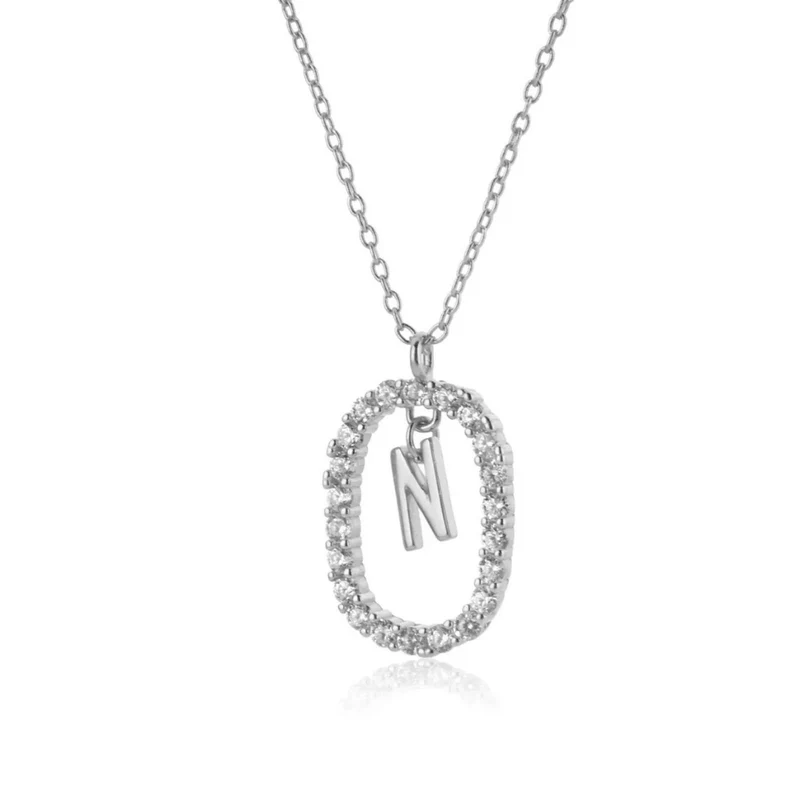 Collier Initiale Ovale