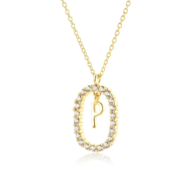 Collier Initiale Ovale