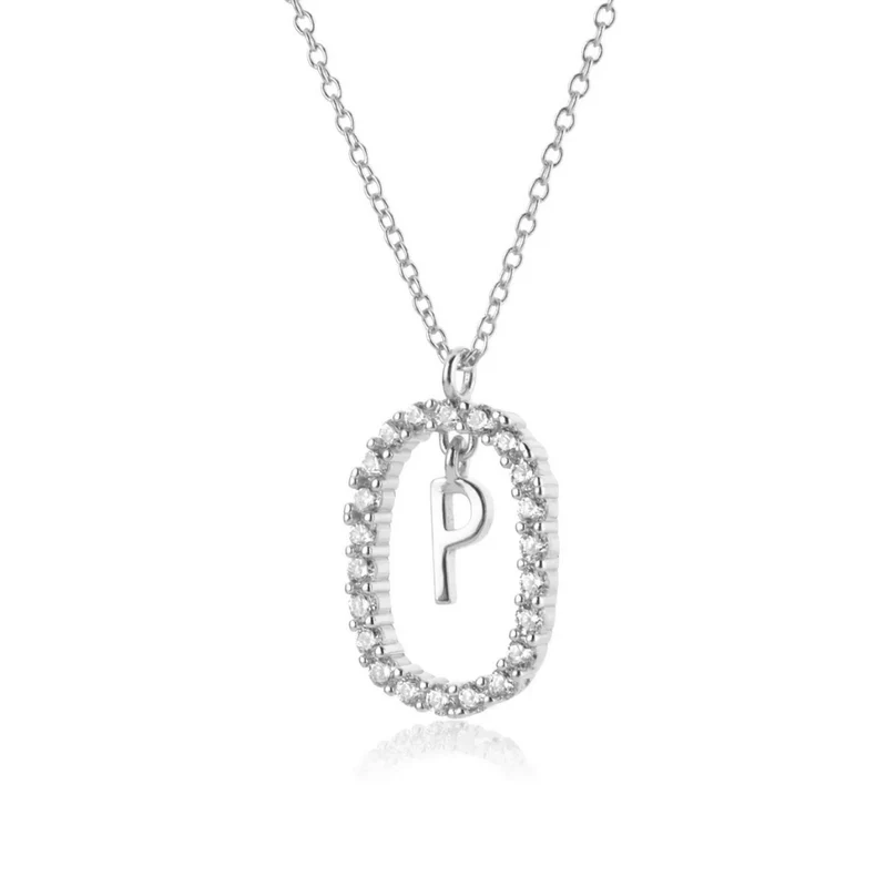 Collier Initiale Ovale