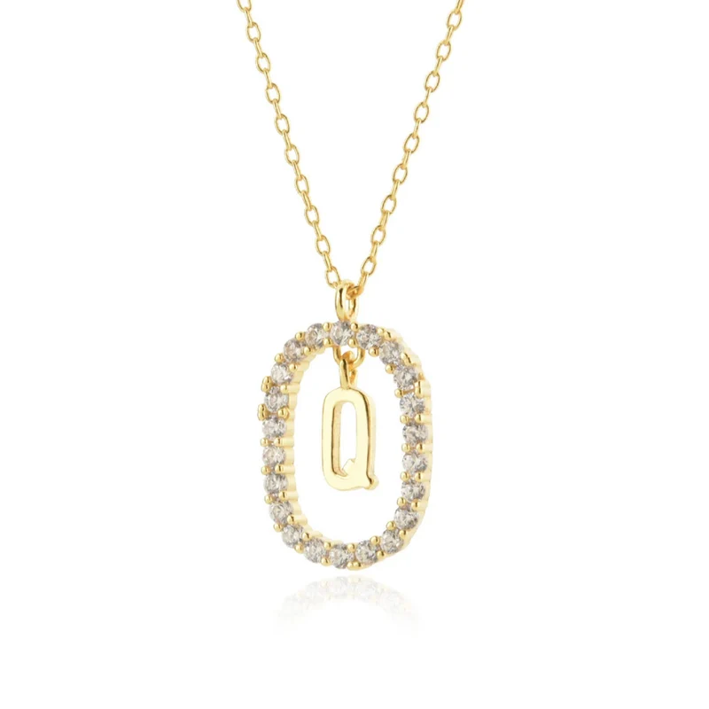 Collier Initiale Ovale