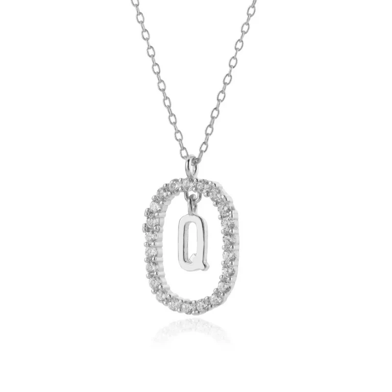Collier Initiale Ovale