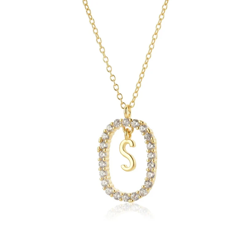 Collier Initiale Ovale