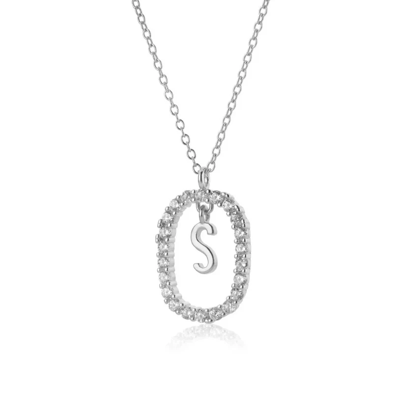 Collier Initiale Ovale