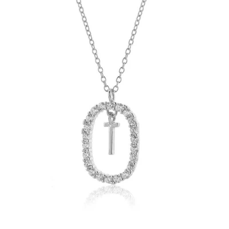 Collier Initiale Ovale