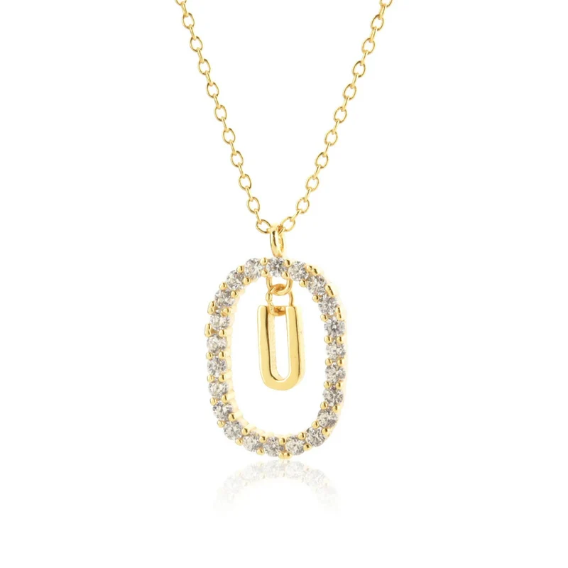 Collier Initiale Ovale