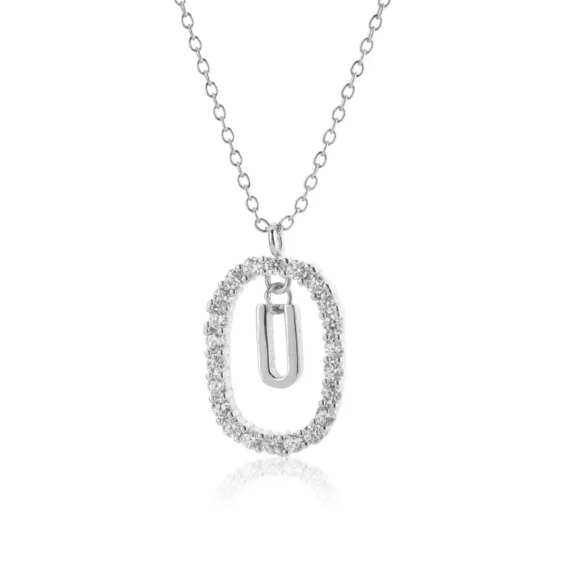 Collier Initiale Ovale