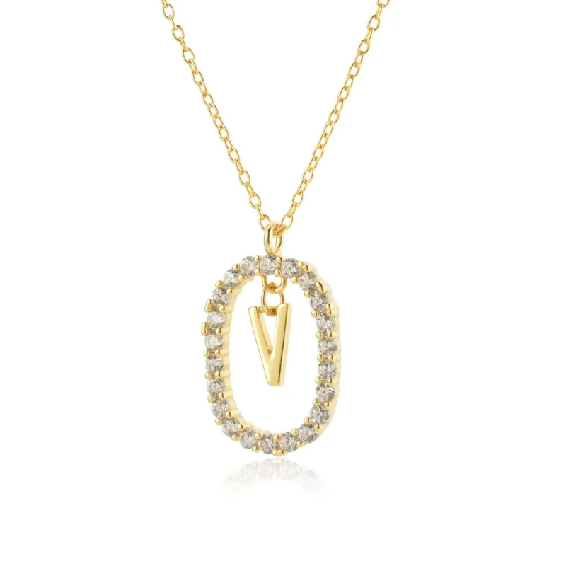 Collier Initiale Ovale