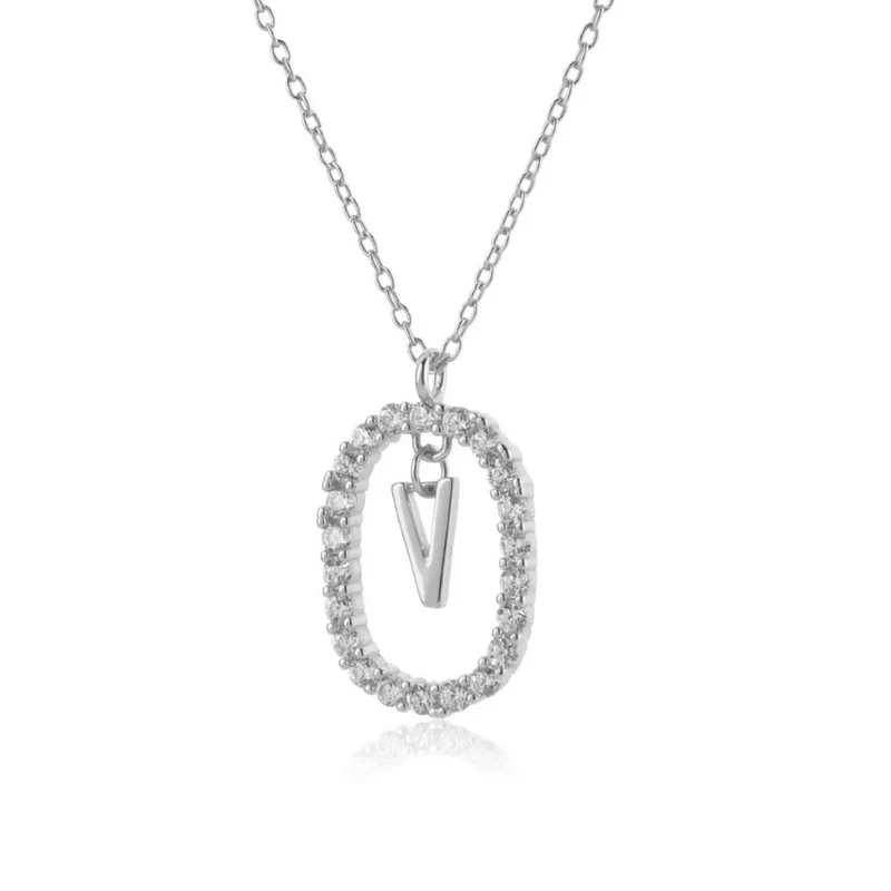 Collier Initiale Ovale