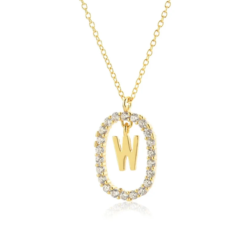 Collier Initiale Ovale