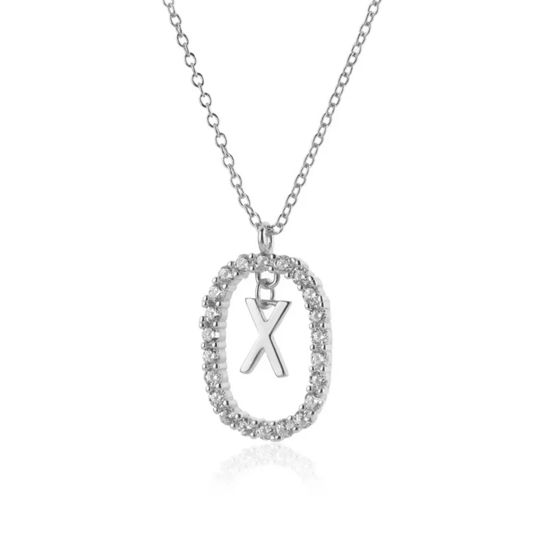 Collier Initiale Ovale