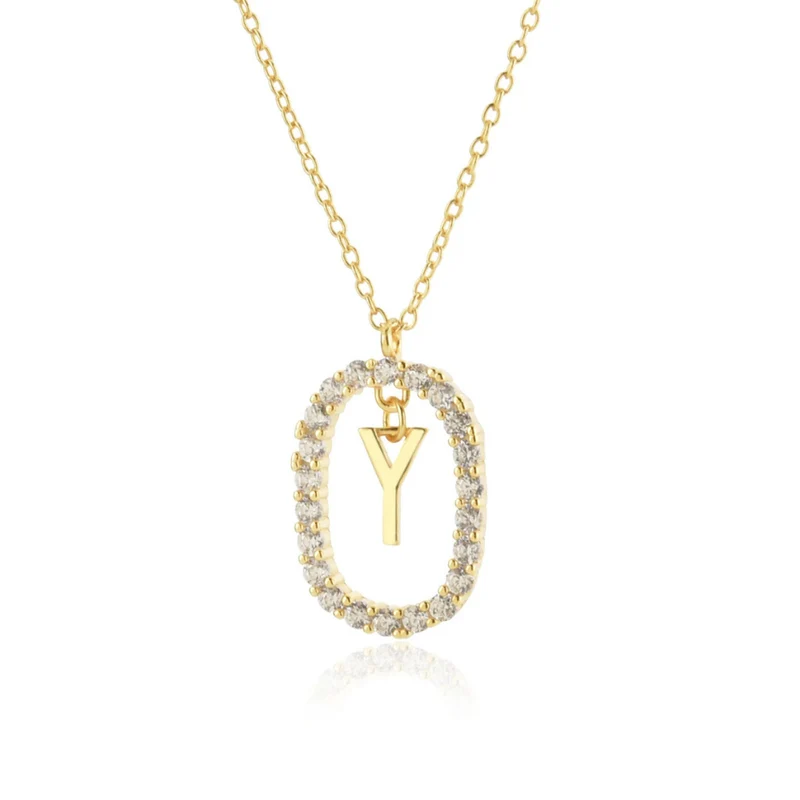 Collier Initiale Ovale