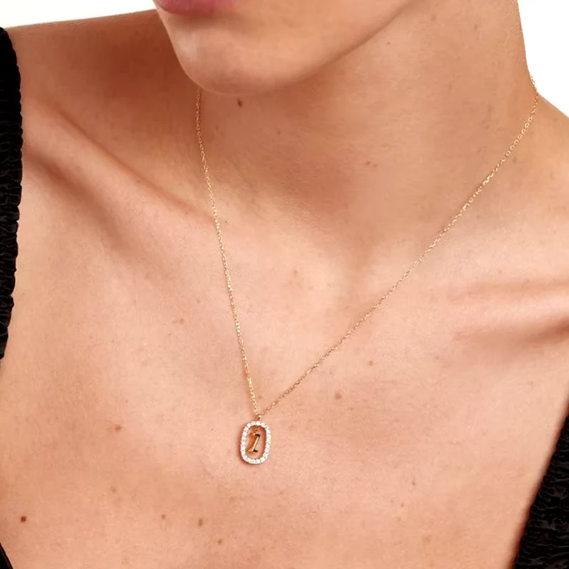 Collier Initiale R Ovale
