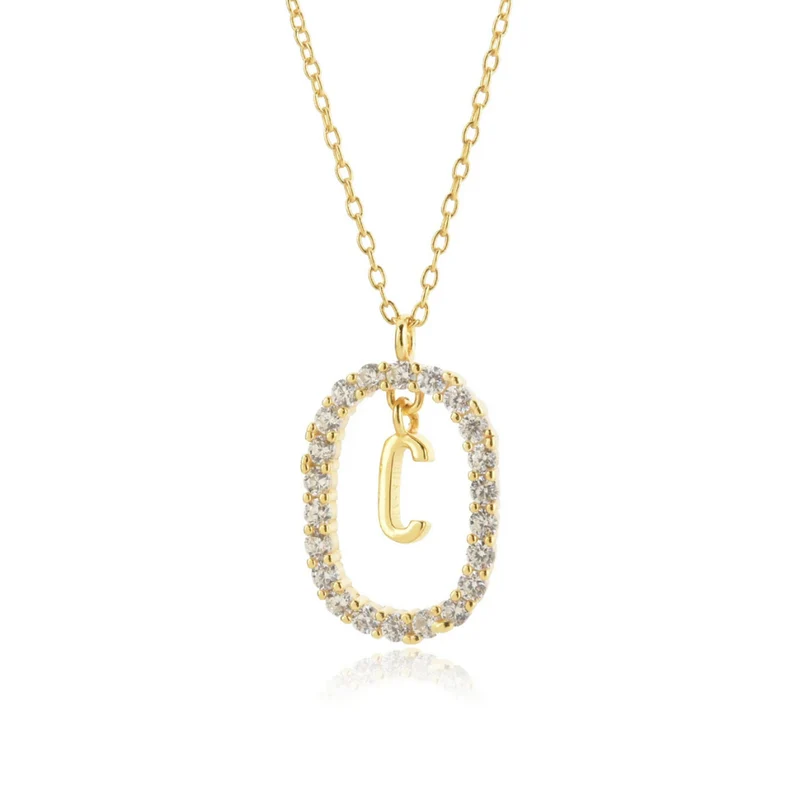 Collier Initiale C Ovale