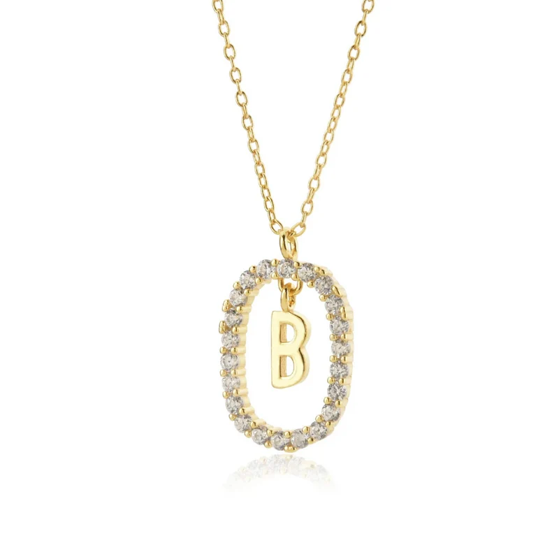 Collier Initiale B Ovale