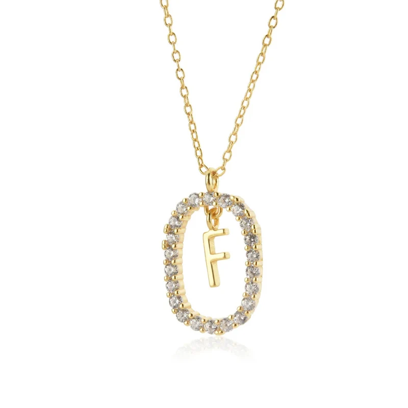 Collier Initiale F Ovale