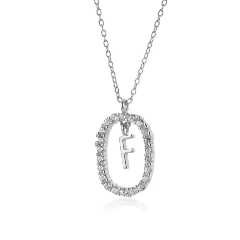 Collier Initiale F Ovale