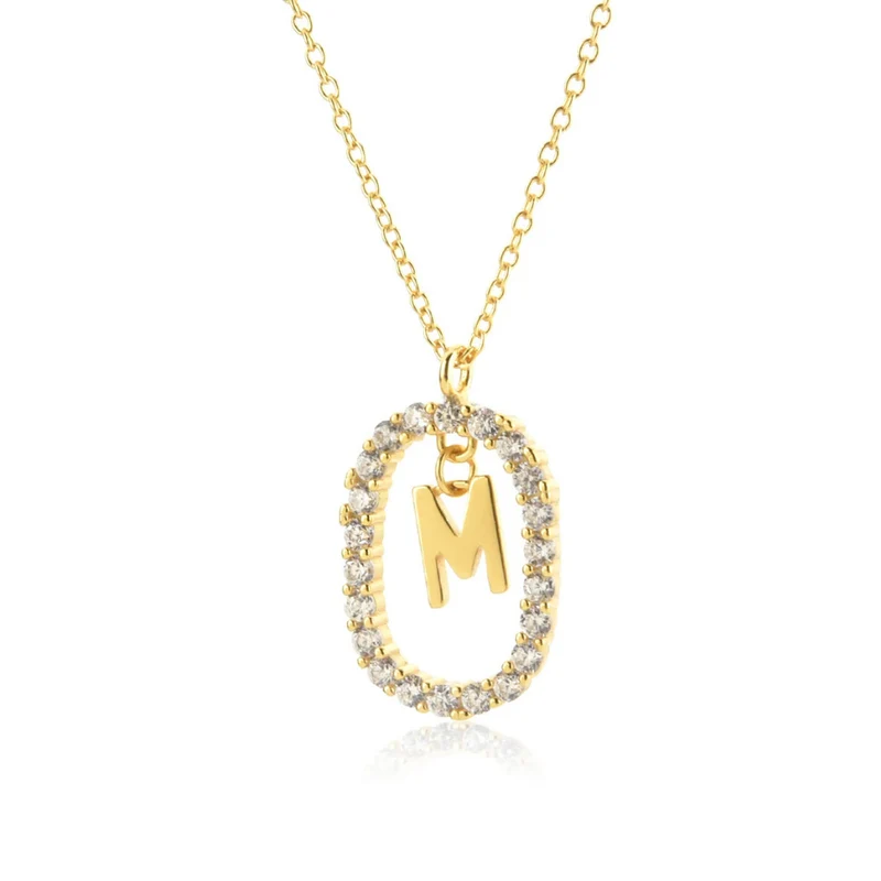 Collier Initiale M Ovale