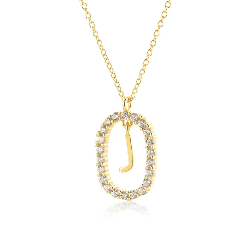 Collier Initiale J Ovale