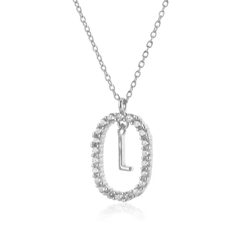 Collier Initiale L Ovale