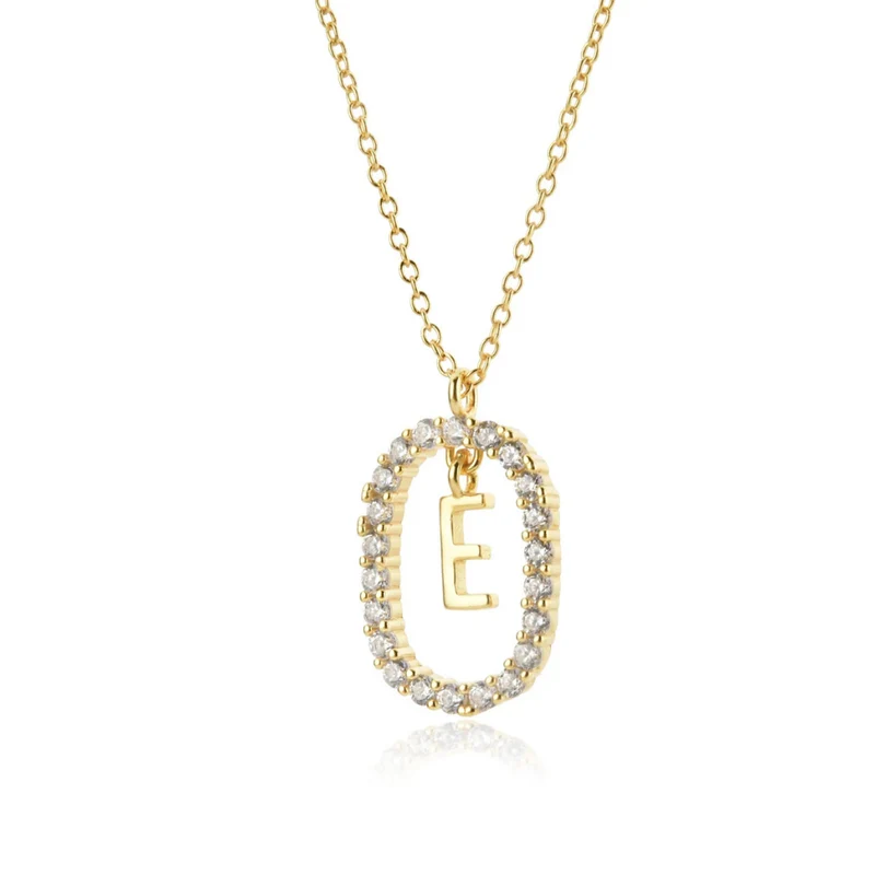 Collier Initiale E Ovale