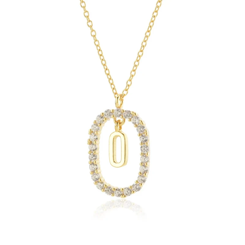 Collier Initiale O Ovale