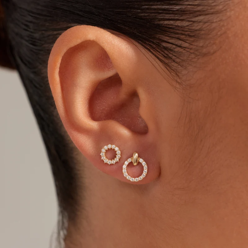 Beloro Jewels Monte Napoleone Ivet boucles d'oreilles en or 9 carats avec pierres en zirconium BO360122