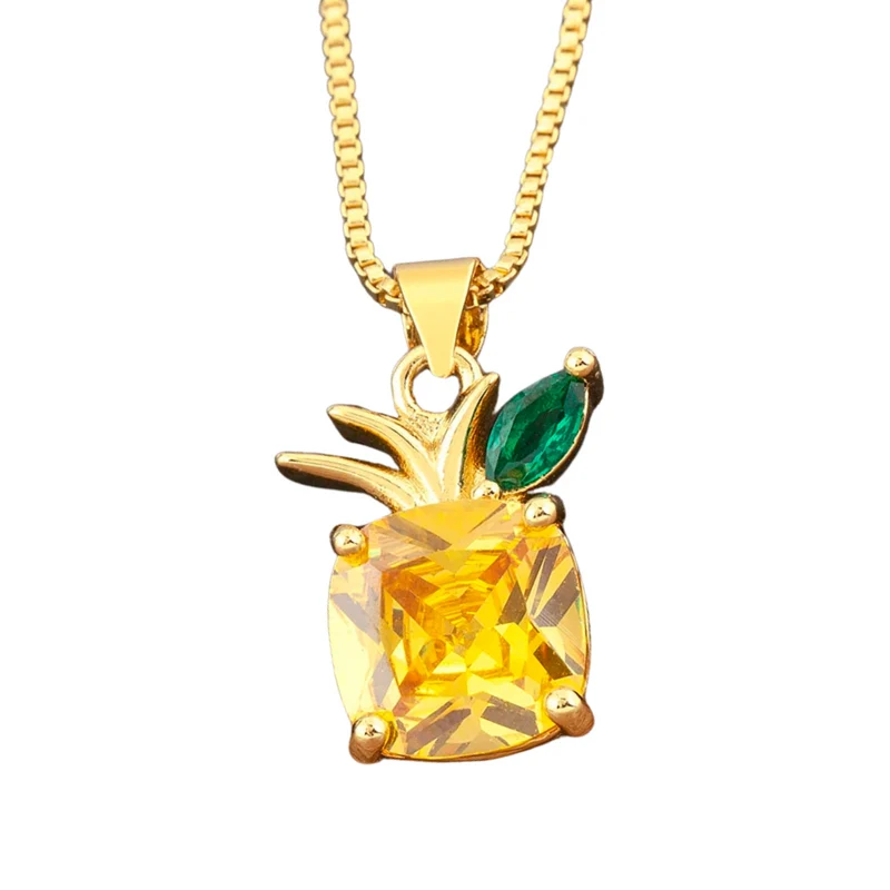 Collier Ananas Diamant Jaune