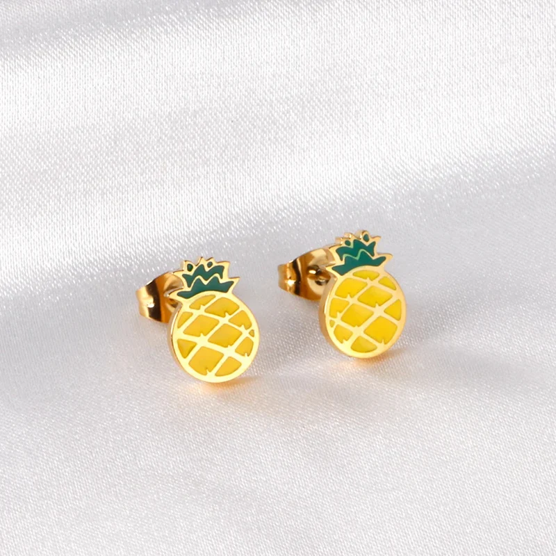 Boucles d'Oreilles Ananas Jaune