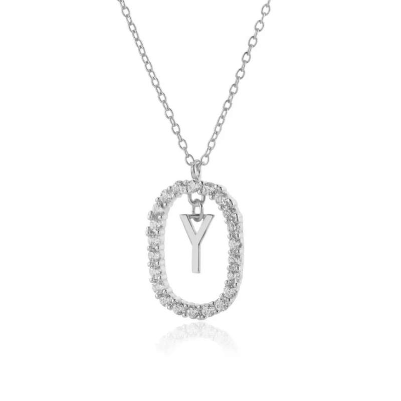 Collier Initiale Y Ovale