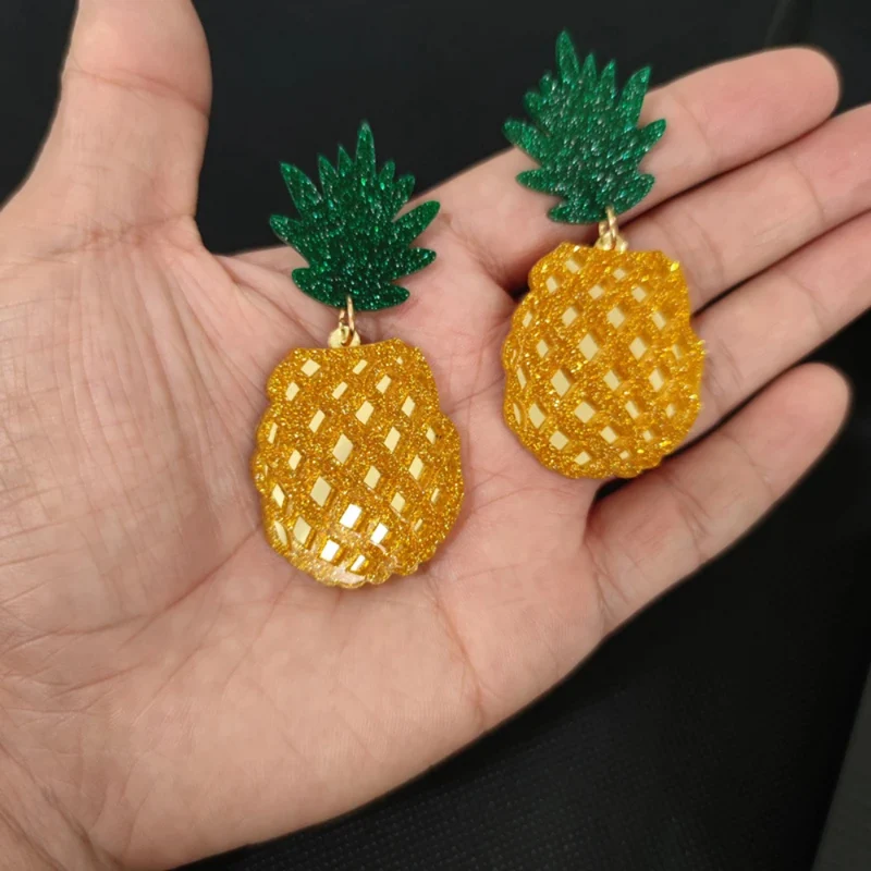 Grosses Boucles d'Oreilles Ananas
