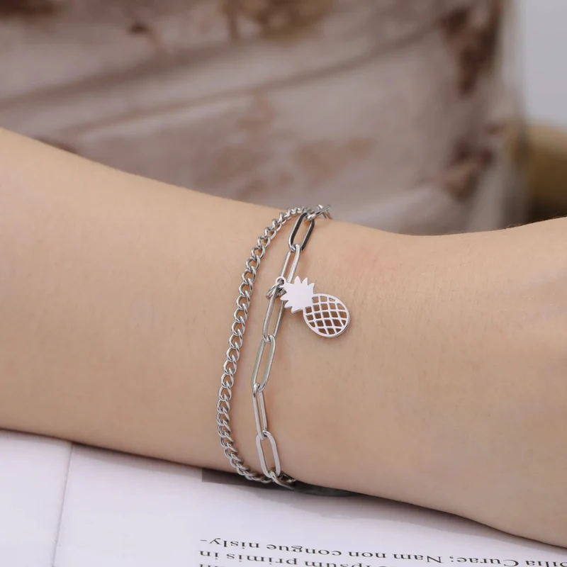 Bracelet Ananas Acier Inoxydable