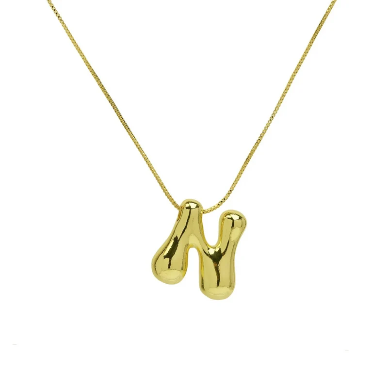 Collier Initiale N Bubble